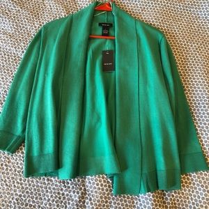 Kelly green open cardigan